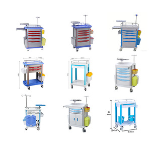 Takusei Medical Emergency Trolley Multi Drawer Metal 4 Castor Hospital Treatment Cart - Product Image 1