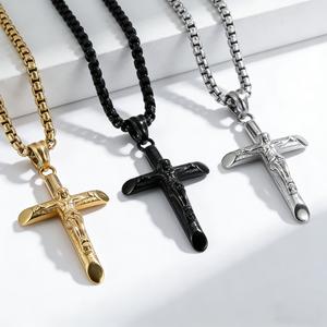<b>Cross</b> Pendant Necklace Stainless Steel Unisex Hip Hop Style Jewelry Fashion Accessory - Product Image 1