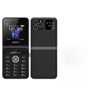 SERVO Flip6 Foldable Mobile Phone Auto FM Radio Call Record Speed Dial Magic Voice Dual SIM GSM 2.4" Type-C Unlocked Cellphone