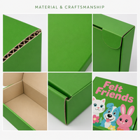 Boîte d'expédition personnalisée avec logo imprimé sur papier rigide et motif animal mignon pour marque de mode enfantine