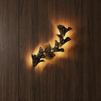 Applique Murale Wabi Sabi en Bronze, Style Industriel Vintage, Luminaire Organique Rétroéclairé en Métal pour Chambre, Couloir, Hôtel, Restaurant