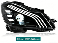 Phares LED modifiés pour Mercedes-Benz Classe C W204 2011-2014, phares LED DRL, clignotants, feux de route 12V