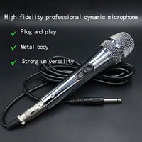 Mikrofon Kabel Dinamis - Desain Logam Plug and Play untuk Karaoke Rumah & Siaran Langsung
