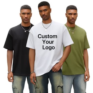 Wholesale Silk Screen Print Custom <b>Tshirt</b> 100% <b>Polyester</b> Premium Oversized Formal 260g Short Sleeve Black White Men's Summer - Product Image 1