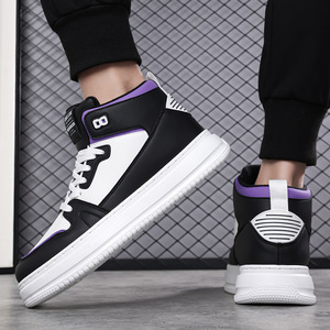 Zapatos de invierno para hombre con forro de lana, suela gruesa, zapatillas deportivas casuales con cordones, parte superior sintética, suela de goma EVA. - Product Image 3
