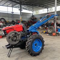 Motoculteur à deux roues 20 CV diesel pour labourage, culture et agriculture des rizières