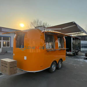 Carrito de Comida Móvil Tipo Bandeja Naranja Personalizado, Camiones de Comida para Exteriores, Carrito de Helados para Venta de Alimentos Congelados, Nuevo - Product Image 3