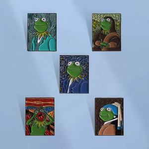 Crier grenouille moderne peinture à l'huile métal artisanat mignon broche cri Art bijoux cadeaux pour amis humoristique revers Badge broches - Product Image 4
