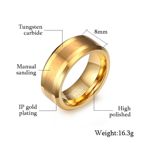 Bagues de fiançailles en tungstène de 8mm pour femmes et hommes Bague de mariage en or