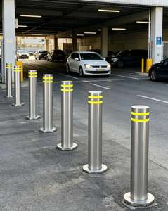 Bolardo Anticolisión Fijo de 168 mm con Recubrimiento en Polvo Gris, Barrera Vial de Acero Resistente para Acera, Uso Comunitario y Comercial - Product Image 6