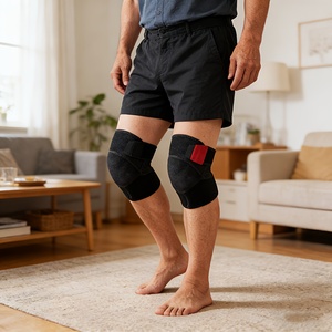 Unisex Sport-Bein- und Kniebandage, Schwarze Thermische Knieorthese mit Verstellbarem Klettverschluss, Elastische Kreuz-Kniebandage - Product Image 2