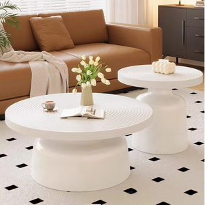 <span class=keywords><strong>Tavolino</strong></span> da Caffè Rotondo Moderno in Stile Nordico con Piano in <span class=keywords><strong>Legno</strong></span> Massello e Struttura in Metallo per Casa o Hotel/Villa Set di Arredamento Elegante per Soggiorno - Product Image 1