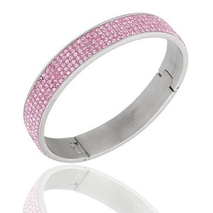 Bracelet en cristal en acier inoxydable 304 blanc avec micro-inserts AB pour femme, à porter au quotidien - Product Image 4