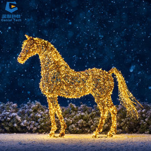 โคมไฟม้า SGML27 โคมไฟไหม 3 มิติ สำหรับตรุษจีน วันวาเลนไทน์ ได้รับการรับรองมาตรฐาน CE กันน้ำ ใช้ตกแต่งและแสดงแสง - Product Image 1