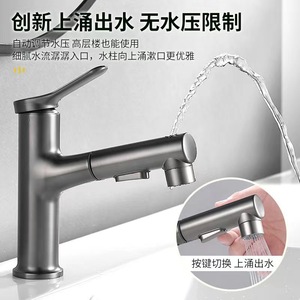 Robinet de lavabo extractible monocommande avec cartouche céramique, à poser sur le comptoir, monotrou, avec douchette extractible - Product Image 3