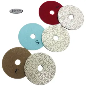 Best Selling Promotional Price 3 Step Wet Dry Use 4inch Diamond Polishing Pads For Granite Marble Stone