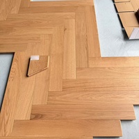 AB Grade MultiLayer Herringbone Oak Engineered Flooring Smooth Surface UV Oiled Hardwood Solid Timber