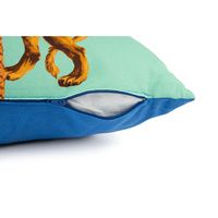 Coussin décoratif carré avec fermeture éclair, en coton, impression numérique, motif animalier Le Cirque Du Marrakech par Excelsa