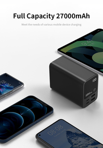 شحن سريع USB من النوع C ثنائي الشحن مع W + W محطة شحن طاقة محمولة 27000 مللي أمبير في الساعة ممتازة للاستخدام المنزلي أو المكتبي - Product Image 4