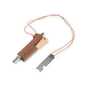 Varilla de Magnesio para Acampar al Aire Libre, 17 Láminas, Mango de Madera, Tubo de Soplado de Acero Inoxidable, Funda de Cuero Resistente, Supervivencia, Senderismo, Trekking - Product Image 1