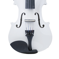 HUASHENG High Gloss White Electric Violin OEM ODM String Music Instrument Violin 4/4 for Beginner Professional