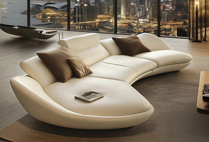 Canapé d'angle en cuir véritable de luxe à trois places en forme de L pour appartement, salon, canapé en cuir pleine fleur écologique et confortable - Product Image 3