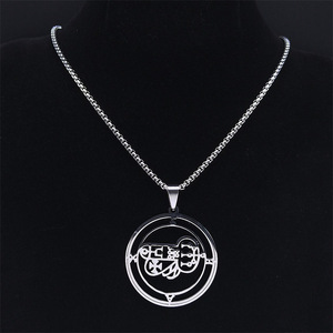 Nouveau pendentif Lucifer Signal, <span class=keywords><strong>pentagramme</strong></span> creux <span class=keywords><strong>du</strong></span> <span class=keywords><strong>diable</strong></span>, collier en acier inoxydable pour hommes et femmes, collier avec pendentif sceau <span class=keywords><strong>du</strong></span> <span class=keywords><strong>diable</strong></span> - Product Image 5