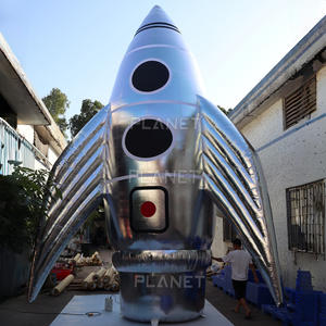 प्रदर्शनी के लिए आउटडोर कस्टम विज्ञापन चांदी ऑक्सबोर्ड स्पेस इंफ्लेटेबल रॉकेट - Product Image 6