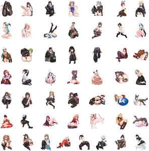 LWD 100 pz Sexy Anime cartone animato coniglietta impermeabile adesivi sporchi per borraccia portatile bagaglio bicicletta - Product Image 2