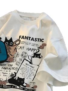 T-shirt confortable unisexe surdimensionné 100% coton tricoté numérique imprimé anti-boulochage le plus populaire de Truen pour le moment - Product Image 3