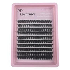 Cils en grappe individuels effet duveteux à pointes, logo personnalisé, longueurs mixtes, marque privée, cils en grappe 60D 80D 100D, vente en gros - Product Image 5