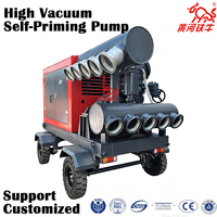 Pompe à eau mobile diesel 3600m³/h, unité de drainage auto-amorçante à haut débit, moteur diesel pour la lutte contre les inondations