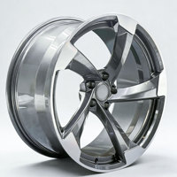 Rines Forjados Monobloque Premium de Aleación 6061, 5 Radios Cóncavos, Acabado Cepillado, Ligeros, 5x112 5x120 para Audi y Tesla