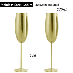 Calici da Vino in Metallo Personalizzati 250ml Flûte da Champagne in Acciaio Inox Bicchieri da Vino Rosso in Rame <span class=keywords><strong>Oro</strong></span> Argento - Product Image 5
