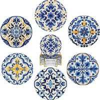 Lot de 6 sous-verres en céramique pour sublimation, base en liège, écologiques, couleur CMJN, 103 mm, pour la décoration intérieure