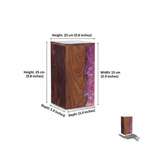 Urna Funeraria Rectangular de Madera con Diseño de Resina Epoxi, Recién Llegada - Product Image 5