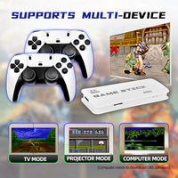 Konsol Video Game Retro M15 4K dengan Pengontrol Gamepad Nirkabel 2.4G, 64G, 20000 Game PS1 NES untuk Game Arcade
