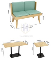 Meubles de restauration rapide Restaurant bois cuir canapé Table chaises ensemble Re café Table basse ensemble dans un restaurant