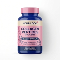 Complément alimentaire en gommes de collagène pour la beauté de la peau, les cheveux, les ongles et les articulations, soutien multi-fonctions, naturel, pour adultes, 60 gommes, 180g, OEM ODM