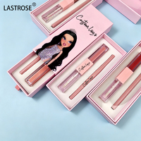 En gros, Ensemble de maquillage végan DIY personnalisé avec gloss et crayon à lèvres à nœud rose doré, mignon, pour marque privée