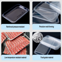 Produits japonais haut de gamme, barquette transparente jetable en PET, steak, viande, contenant alimentaire personnalisable, conserve la fraîcheur, utilisation en supermarché