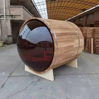Ruang Sauna Luar Ruangan Tradisional Kayu Pinus Solid Tahan Panas, Villa Modern Berbahan Kayu, Dapat Dipindahkan, Kapasitas 6 Orang, Garansi 1 Tahun Gratis