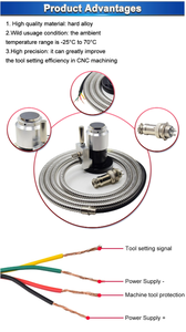 Su geçirmez hassas <span class=keywords><strong>CNC</strong></span> aracı Setter ölçer yükseklik sensörü ile 40/60mm freze makinesi test ölçümü için yüz ayarı - Product Image 5