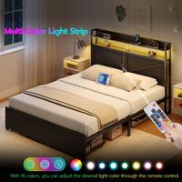 Vente en gros Base de lit en bois design industriel avec cadre en métal Cadres de lit simple/double/double/queen/king size pour chambre à coucher