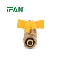 IFAN Vente en gros Robinet à bille en laiton forgé à chaud personnalisé pour système de gaz manuel, Robinet de gaz à compression femelle