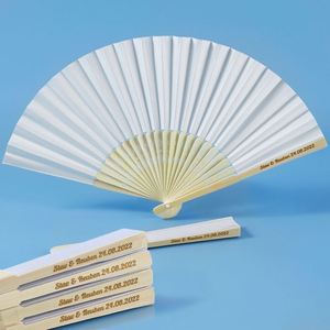 Custom Eco-Friendly Folding Fans Personalized Bamboo Paper Folk Art Style Carved Technique Business <b>Gifts</b> From Factory - Product Image 1