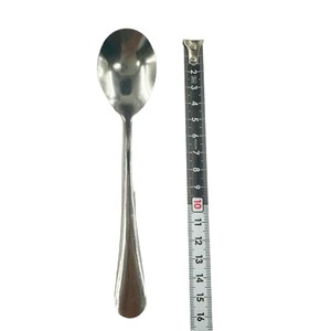 Série de cuillères ovales en acier inoxydable 601, Louche à soupe en acier inoxydable à long manche pour usage domestique, Cuillère épaissie, Service de table - Product Image 5