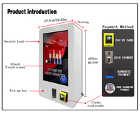 Distributeur automatique mural intelligent de 8 pouces avec mini-banque d'alimentation, écran tactile, fonction SDK pour cartes de crédit et codes QR, idéal pour les clubs