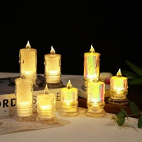 Petite bougie en cristal LED numérique transparente photophore en plastique sans fumée pour les propositions d'anniversaire romantiques Confessions matériel de cire