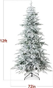 <span class=keywords><strong>Sapin</strong></span> de Noël artificiel éclairé Aspen 3,66 m, <span class=keywords><strong>sapin</strong></span> noble floqué pré-éclairé avec support, lumières LED multicolores blanches, qualité supérieure - Product Image 2